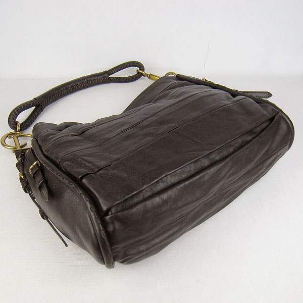 Christian Dior 1883 Lambskin Shoulder Bag-Dark Coffee